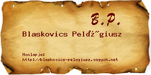 Blaskovics Pelágiusz névjegykártya